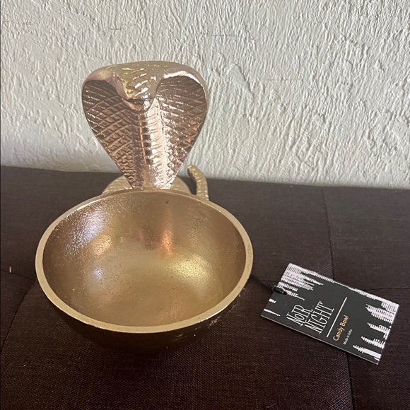 Noir Night Candy Bowl Other - # 0980+ Candy Vintage Brass Cobra Decorative Bowl made in India